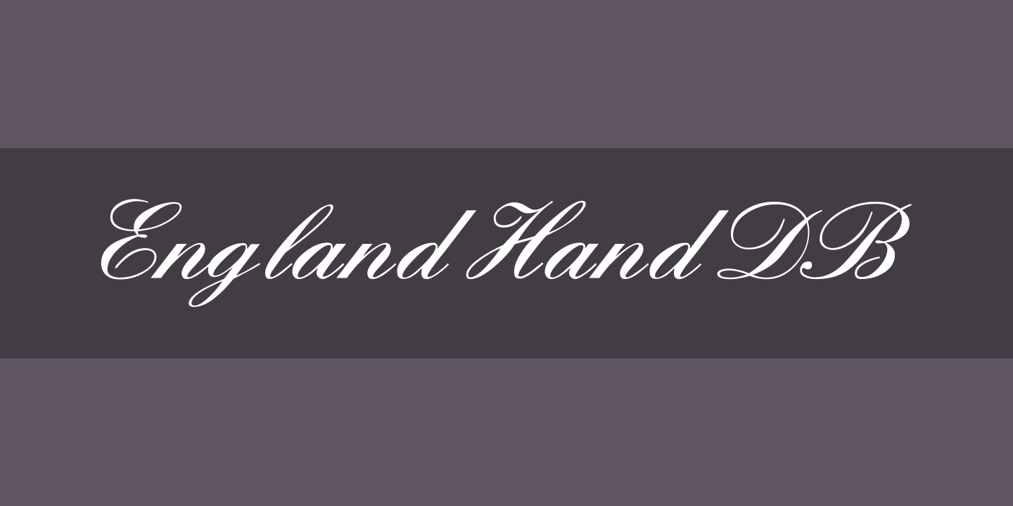 Пример шрифта England Hand DB Regular